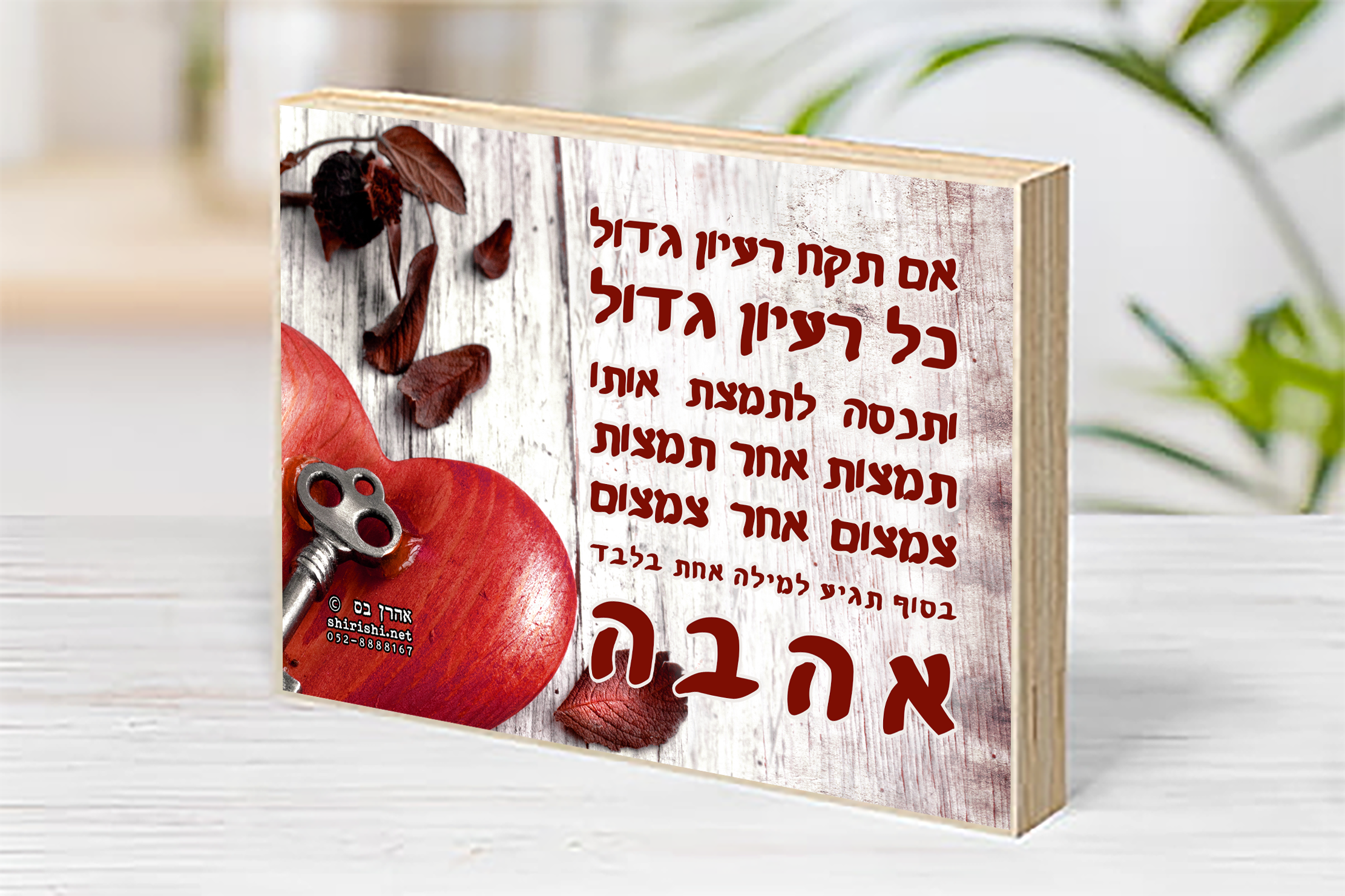 בלוק עץ השראה אהרן בס – צמצום